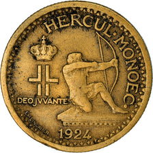 Coin, Monaco, Louis II, 50 Centimes, 1924, Poissy, VF(30-35), Aluminum-Bronze