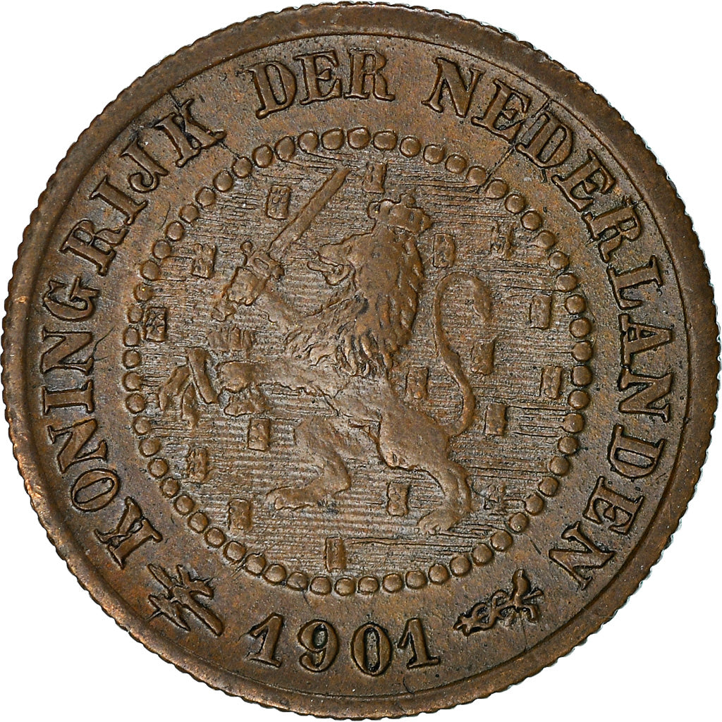 Coin, Netherlands, 1/2 Cent, 1901, EF(40-45), Bronze, KM:109