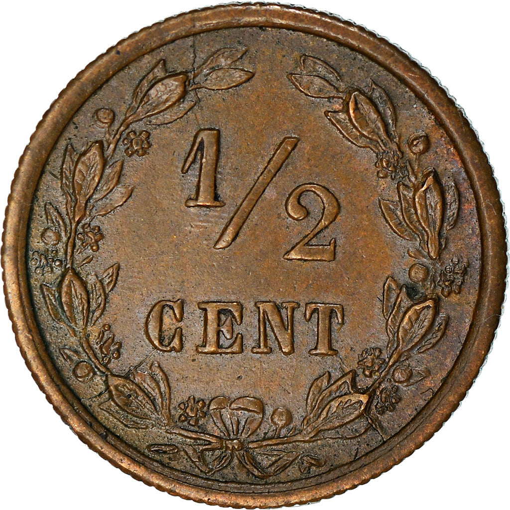 Coin, Netherlands, 1/2 Cent, 1901, EF(40-45), Bronze, KM:109