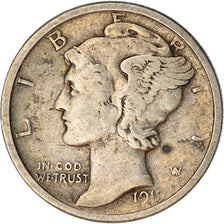 Coin, United States, Mercury Dime, Dime, 1919, U.S. Mint, Denver, VF(30-35)