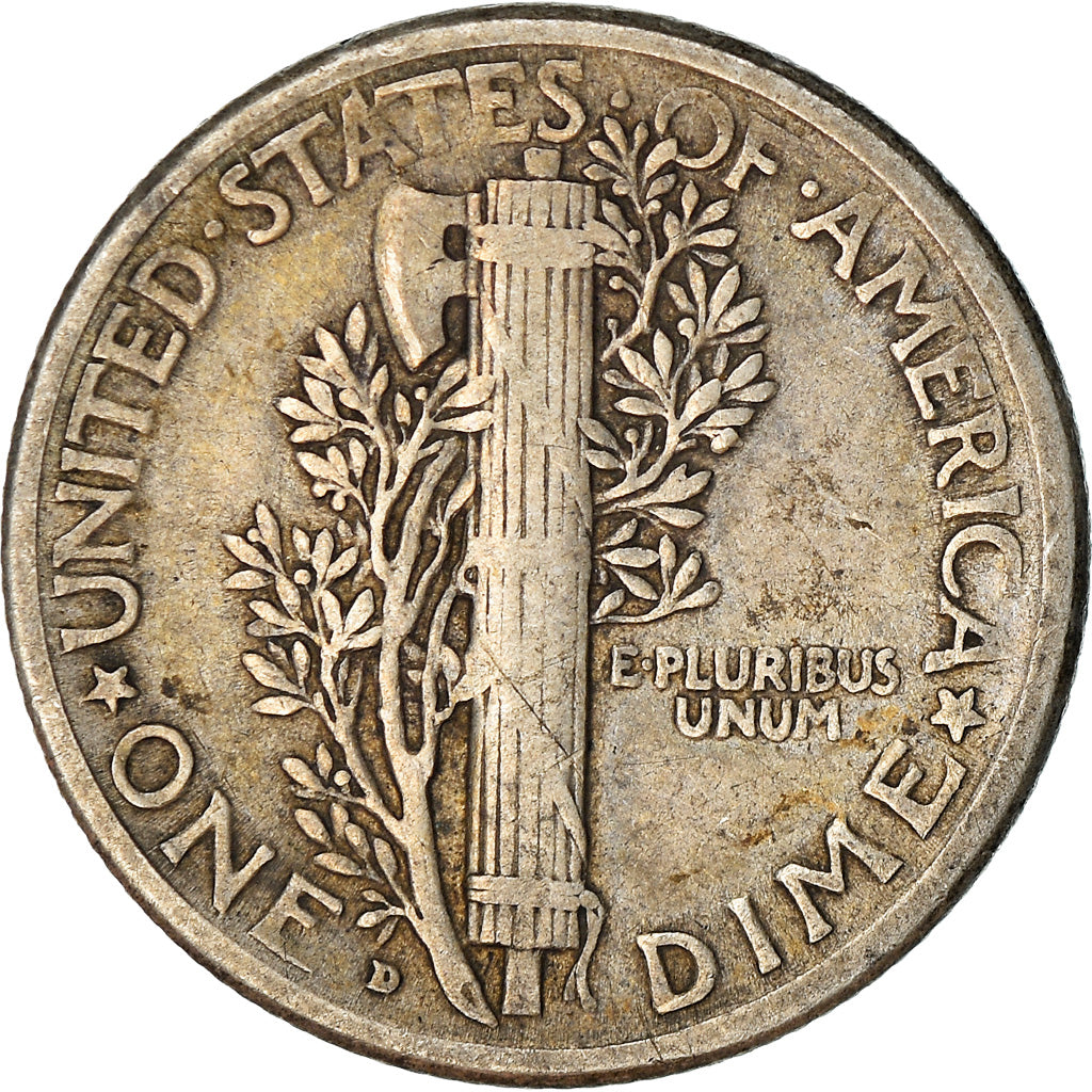 Coin, United States, Mercury Dime, Dime, 1919, U.S. Mint, Denver, VF(30-35)