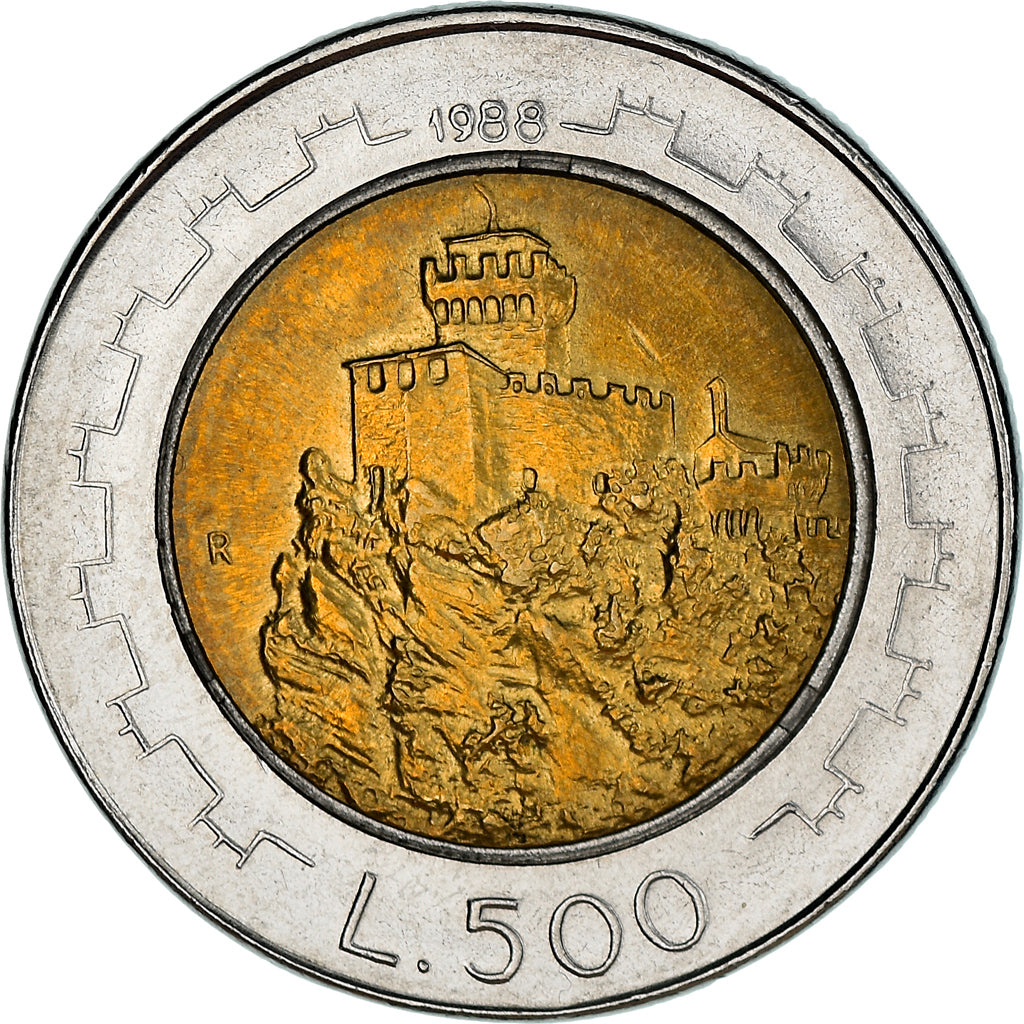Münze, San Marino, 500 Lire, 1988, Rome, VZ, Bi-Metallic, KM:226