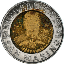 Coin, San Marino, 500 Lire, 1996, Rome, VF(20-25), Bi-Metallic, KM:357