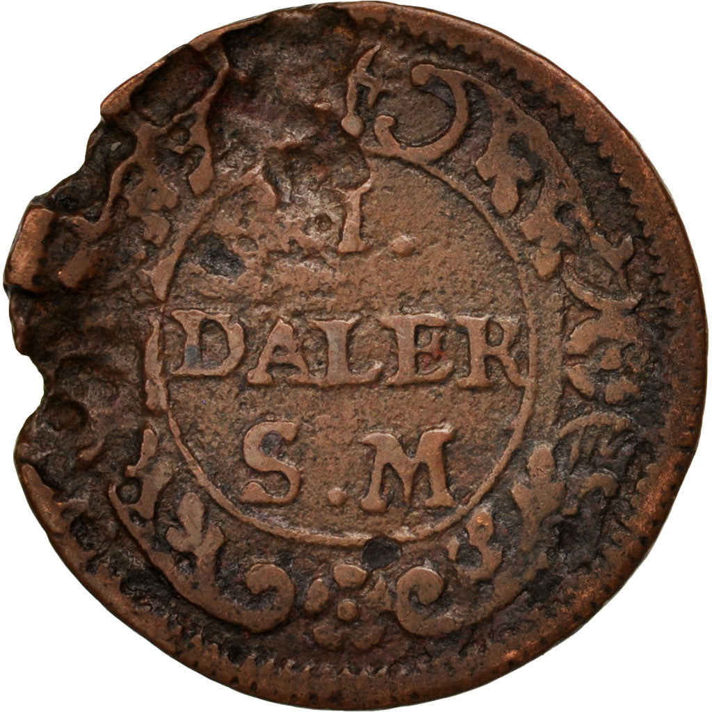 Sweden, Carl XII, Daler, 1718, AG(3), Copper, KM:359