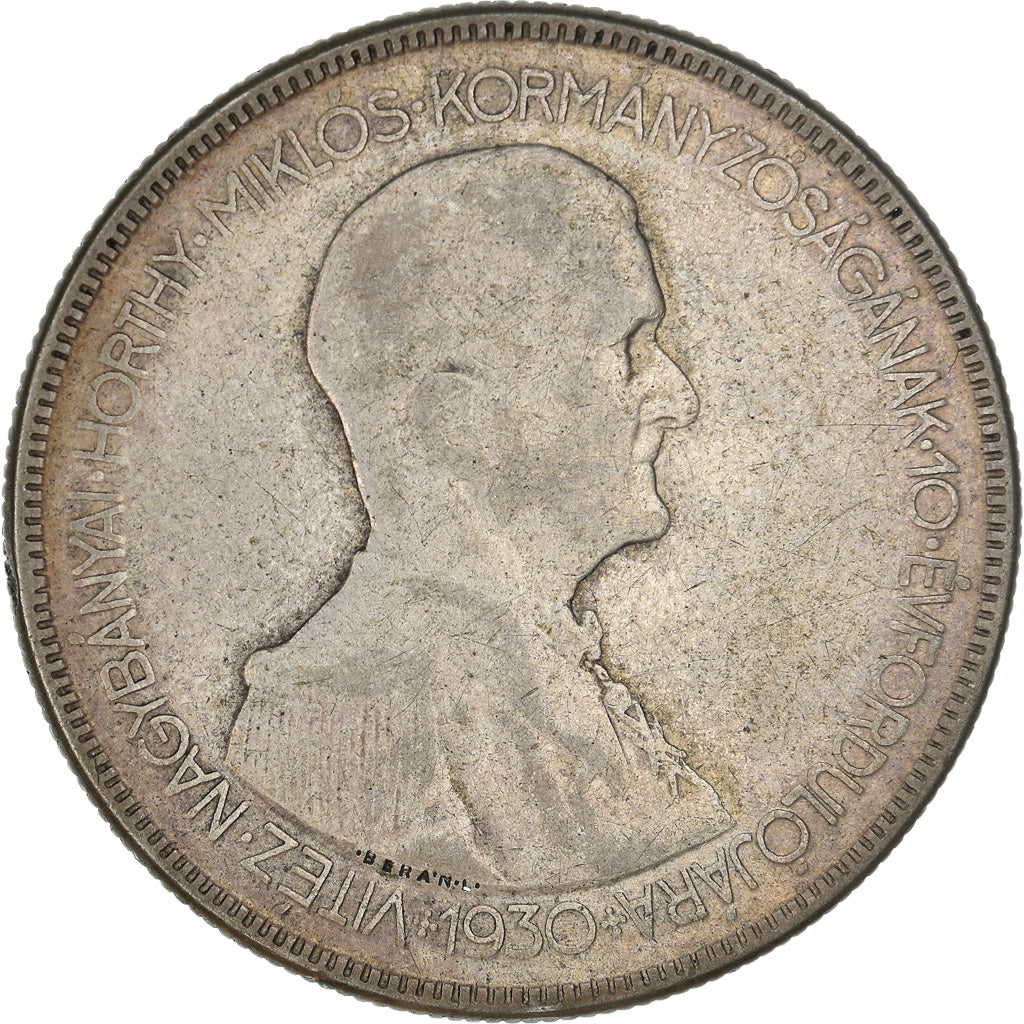 Coin, Hungary, 5 Pengö, 1930, Budapest, VF(20-25), Silver, KM:512.1