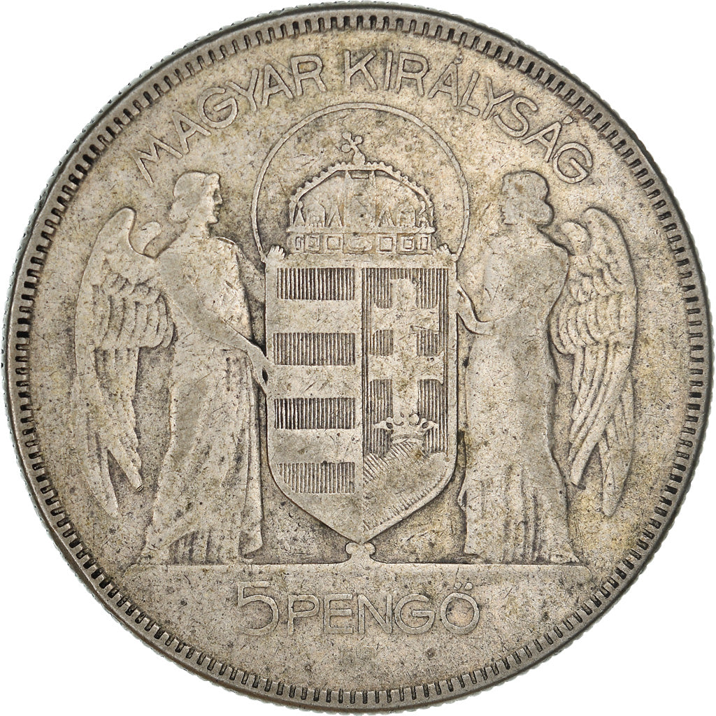 Coin, Hungary, 5 Pengö, 1930, Budapest, VF(20-25), Silver, KM:512.1