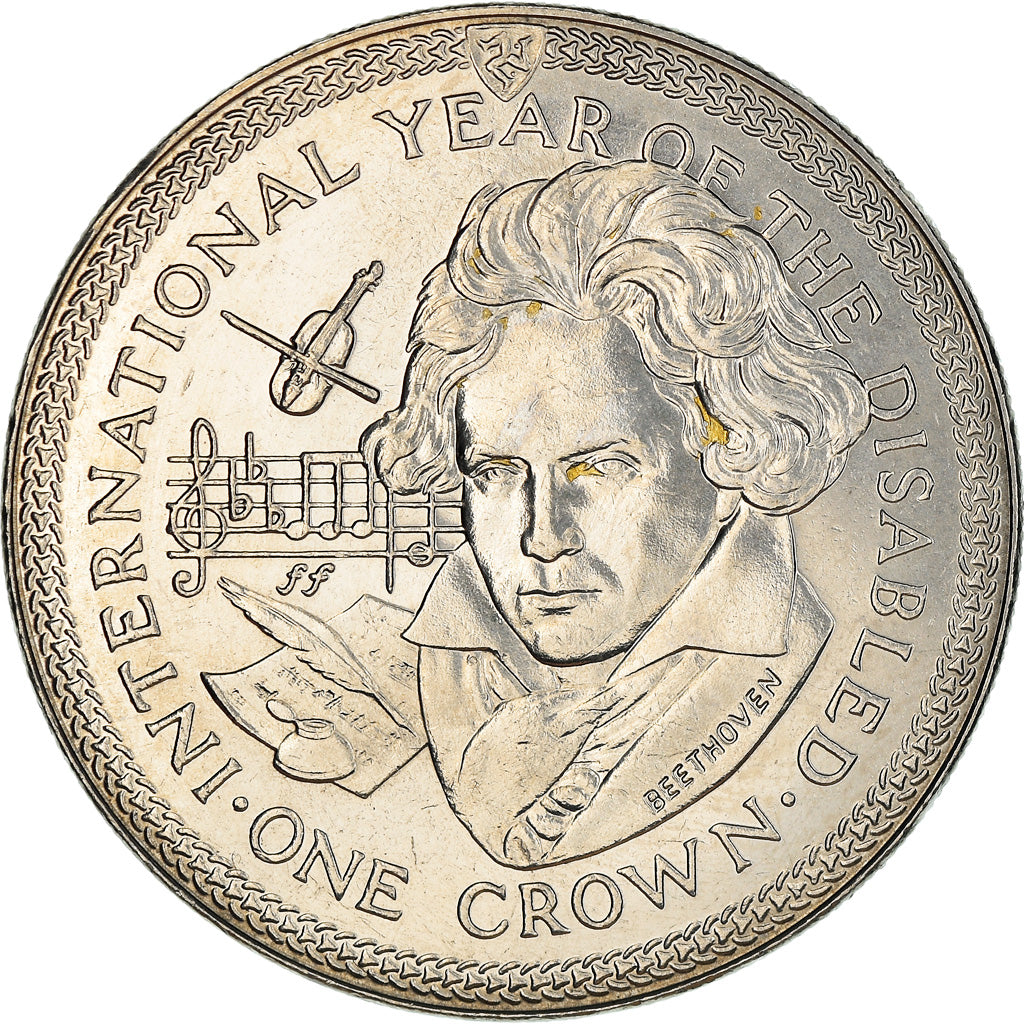Coin, Isle of Man, Elizabeth II, Crown, 1981, Pobjoy Mint, EF(40-45)