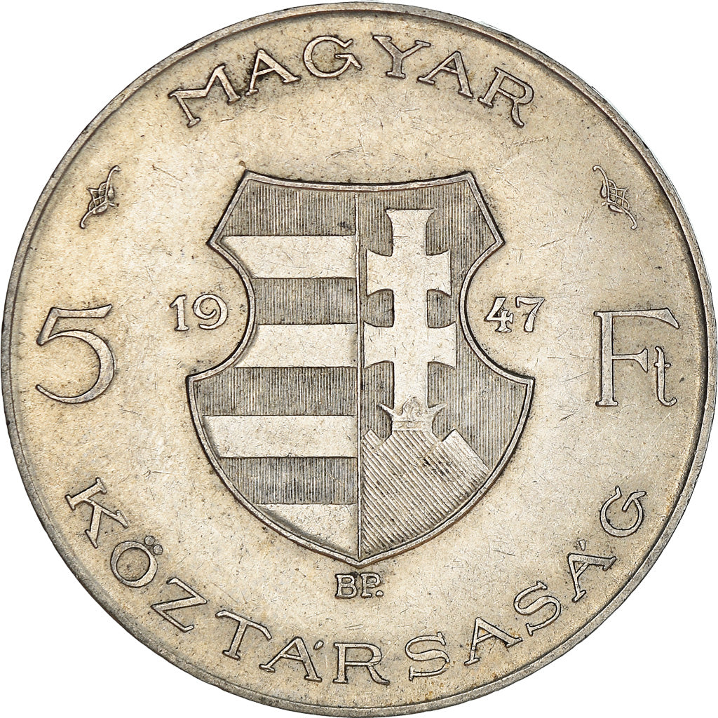 Coin, Hungary, 5 Forint, 1947, Budapest, EF(40-45), Silver, KM:534a