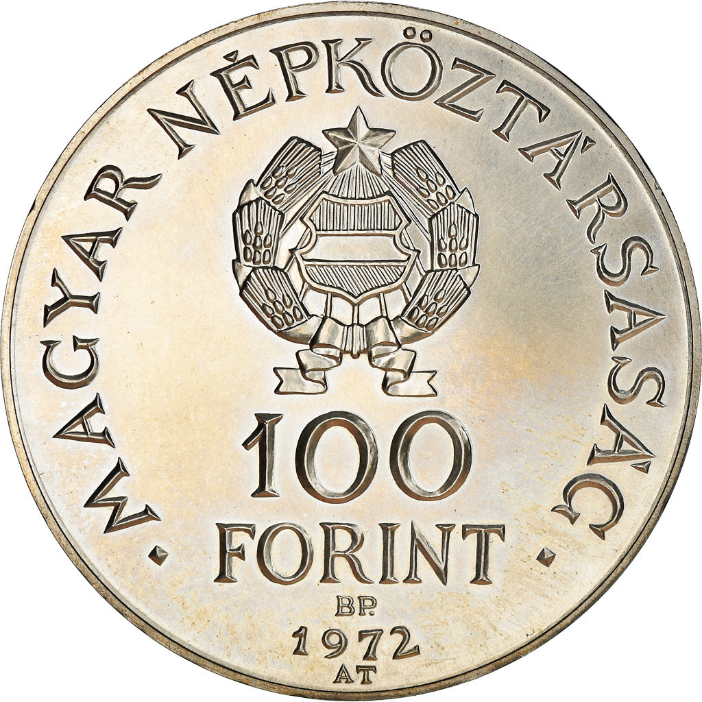 Coin, Hungary, 100 Forint, Szaz, 1972, Budapest, AU(55-58), Silver, KM:598