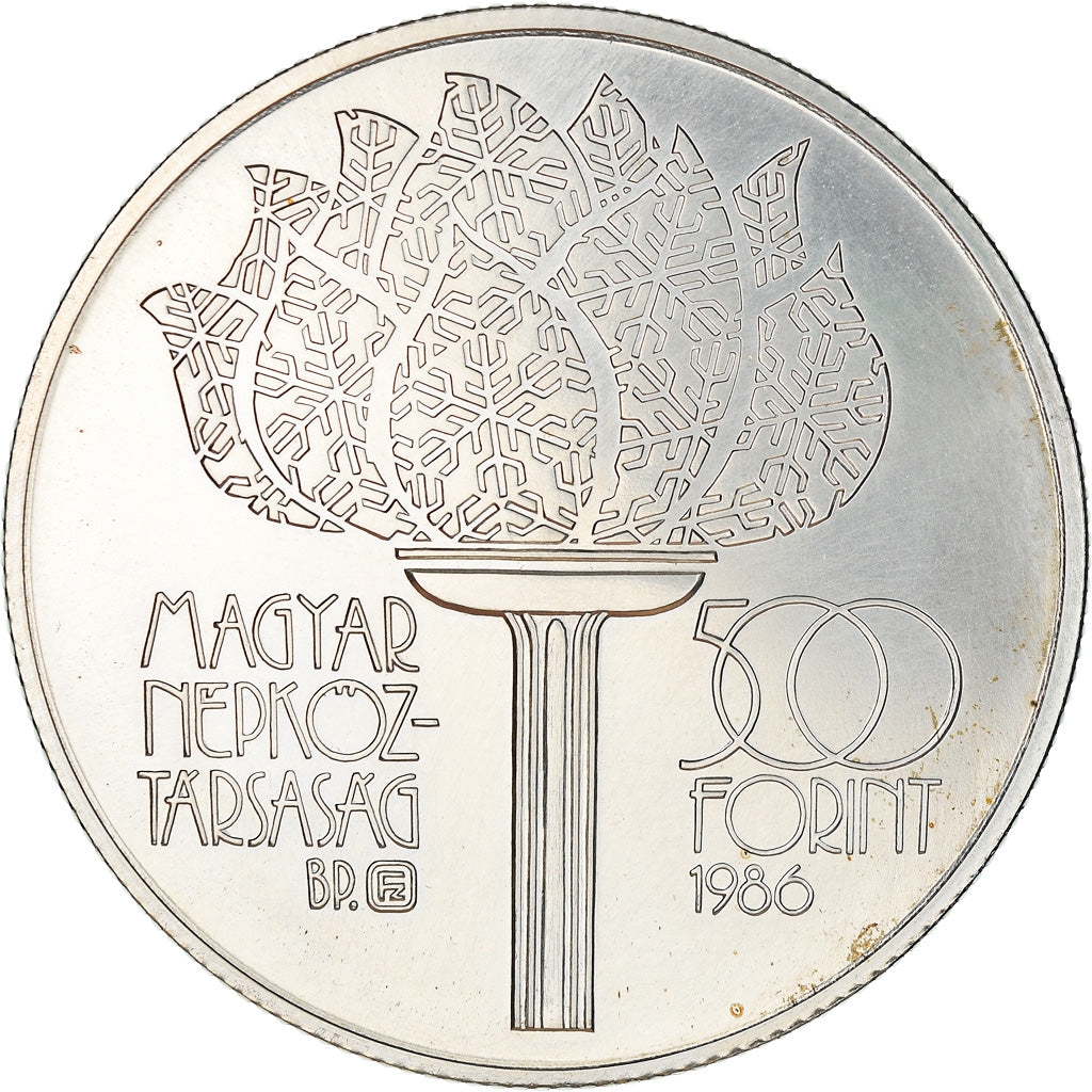 Moneta, Ungheria, 500 Forint, Otszaz, 1986, FDC, Argento, KM:659