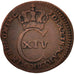 Svezia, Carl XIV Johan, 1/6 Skilling, 1830, BB, Rame, KM:625