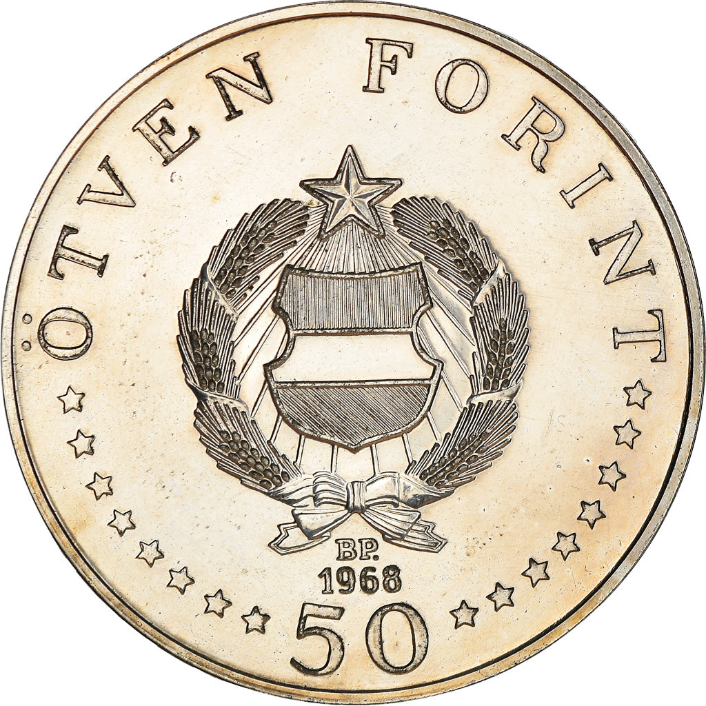 Coin, Hungary, 50 Forint, Otven, 1968, MS(63), Silver, KM:582