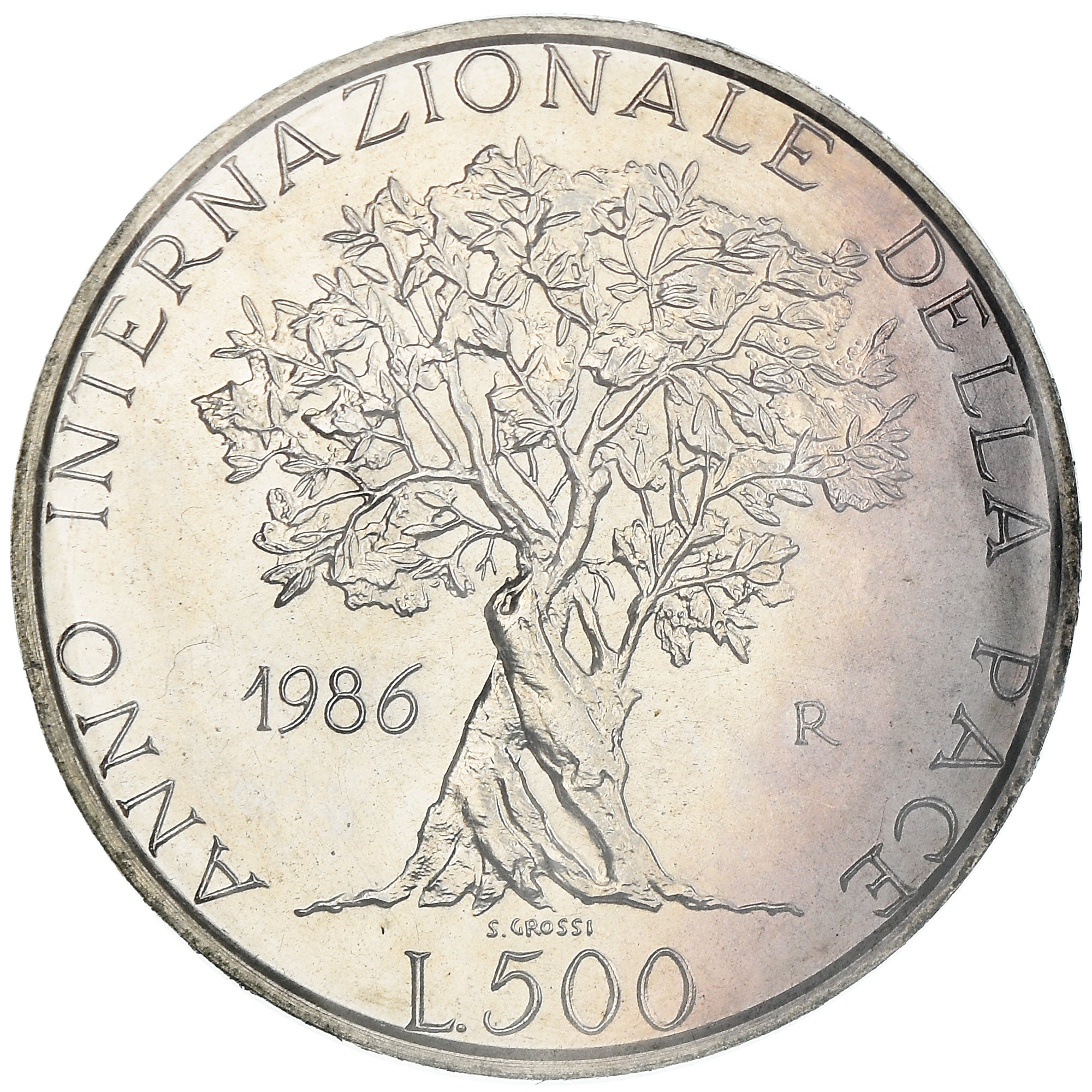 Coin, Italy, 500 Lire, 1986, Rome, MS(65-70), Silver, KM:120