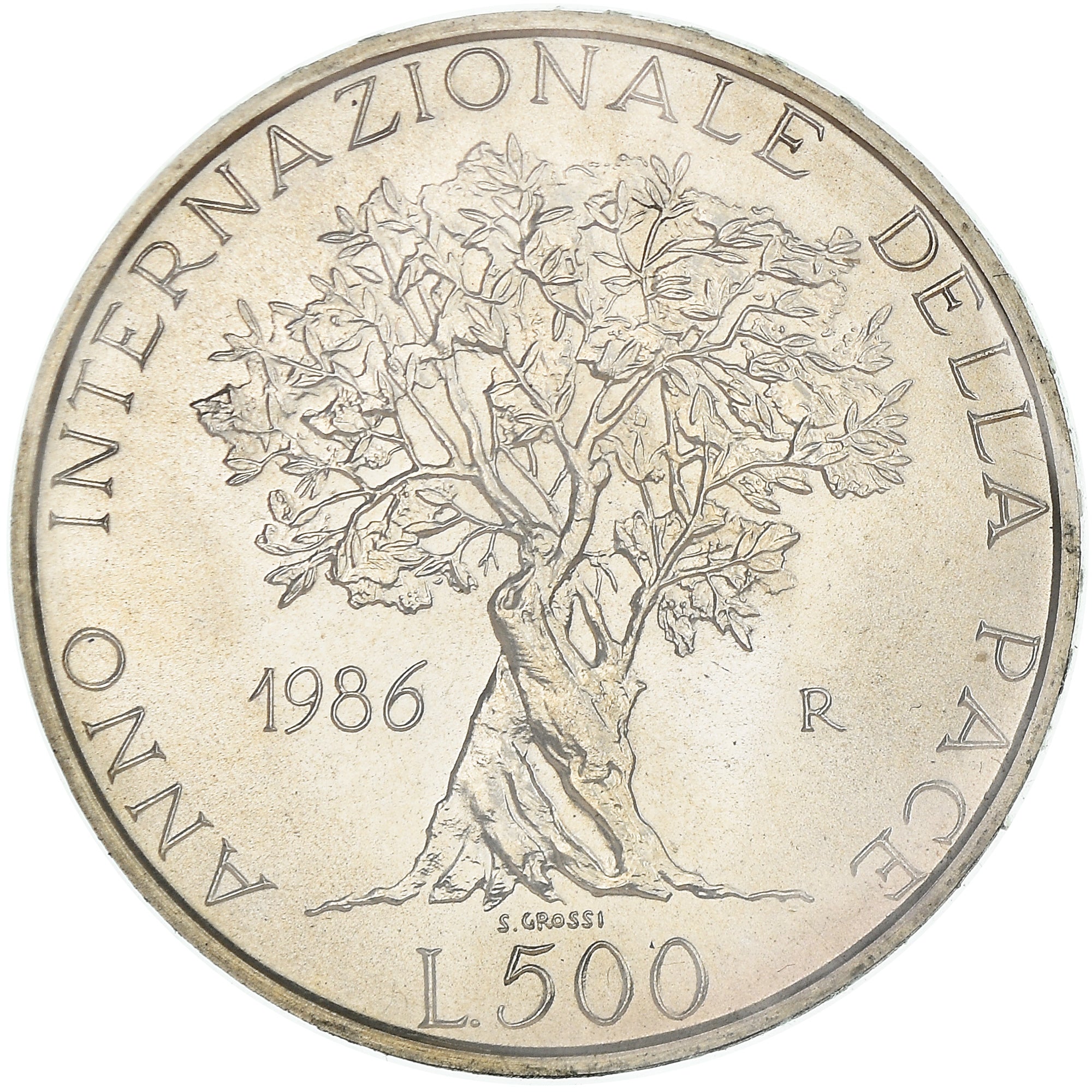 Coin, Italy, 500 Lire, 1986, Rome, MS(65-70), Silver, KM:120