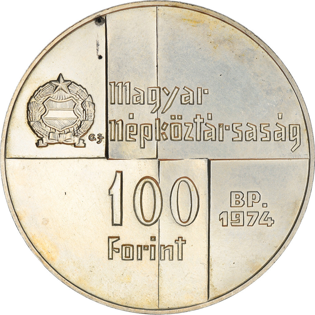 Coin, Hungary, 100 Forint, Szaz, 1974, AU(55-58), Silver, KM:603
