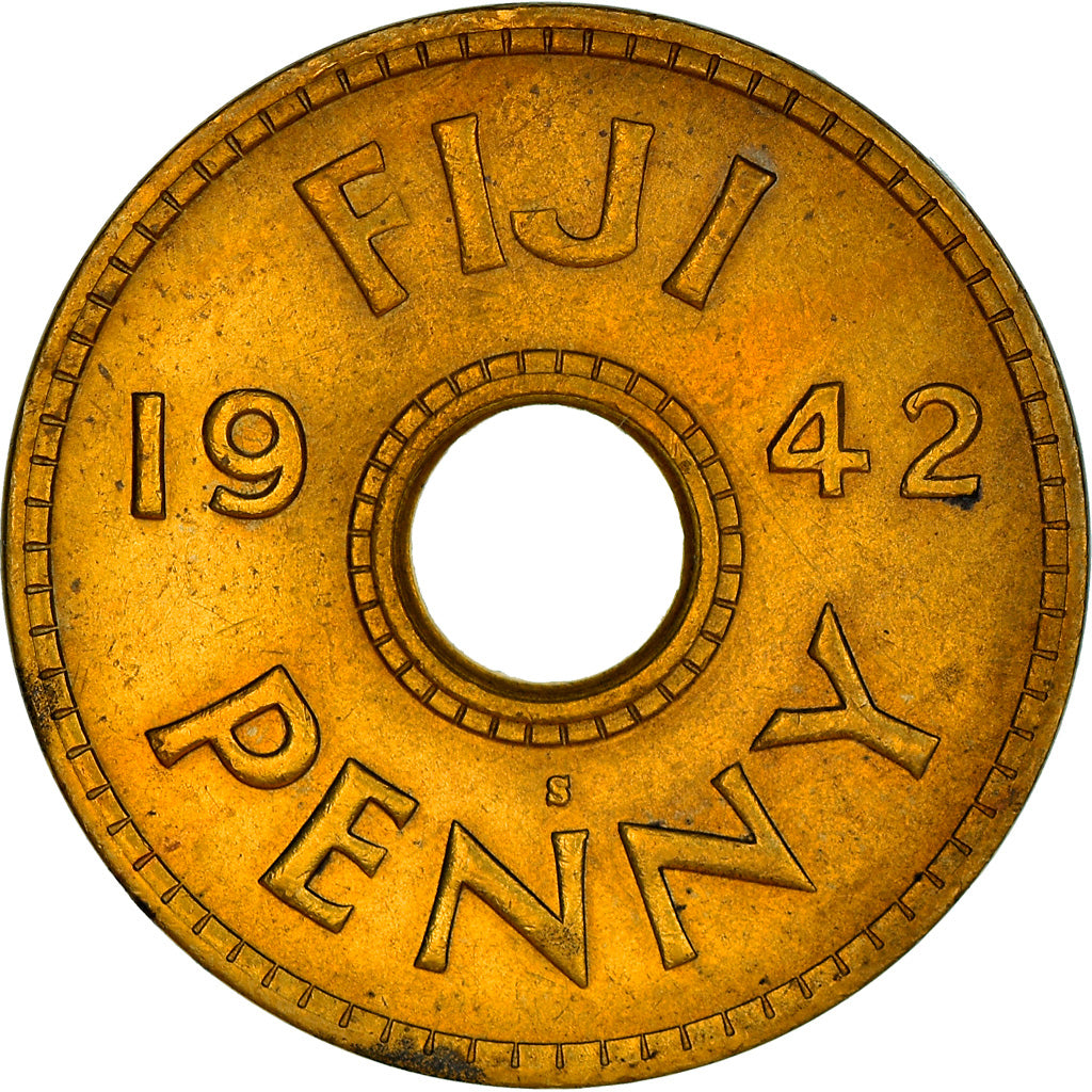 Monnaie, Fiji, George VI, Penny, 1942, TTB, Laiton, KM:7a