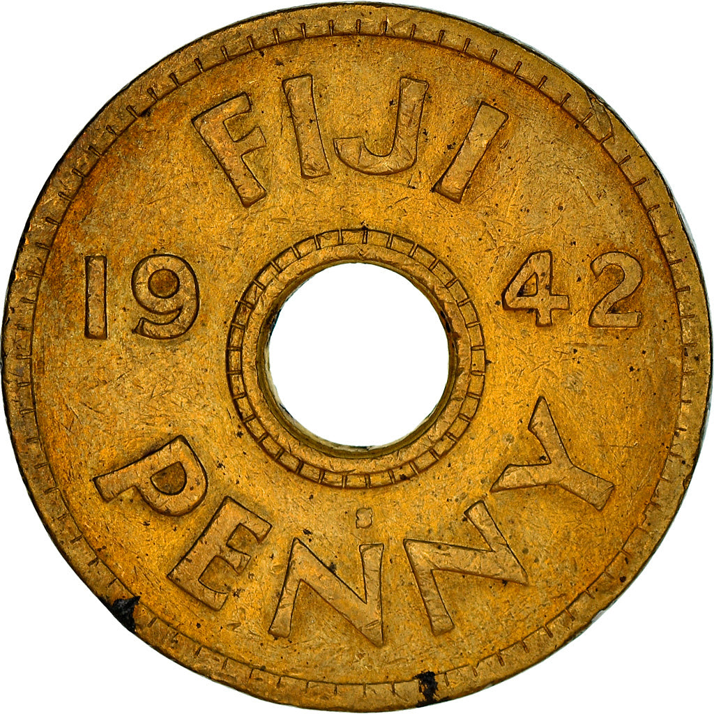 Coin, Fiji, George VI, Penny, 1942, VF(20-25), Brass, KM:7a