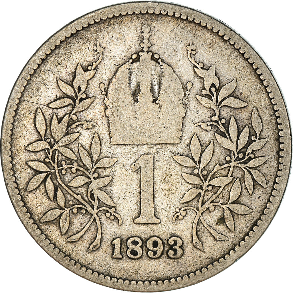 Coin, Austria, Franz Joseph I, Corona, 1893, VF(20-25), Silver, KM:2804
