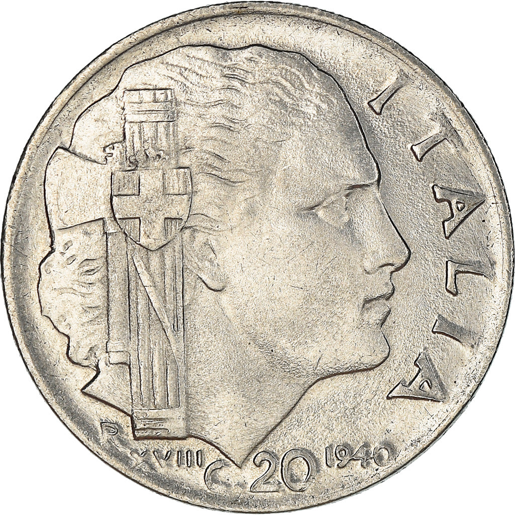 Coin, Italy, Vittorio Emanuele III, 20 Centesimi, 1940, Rome, AU(50-53)