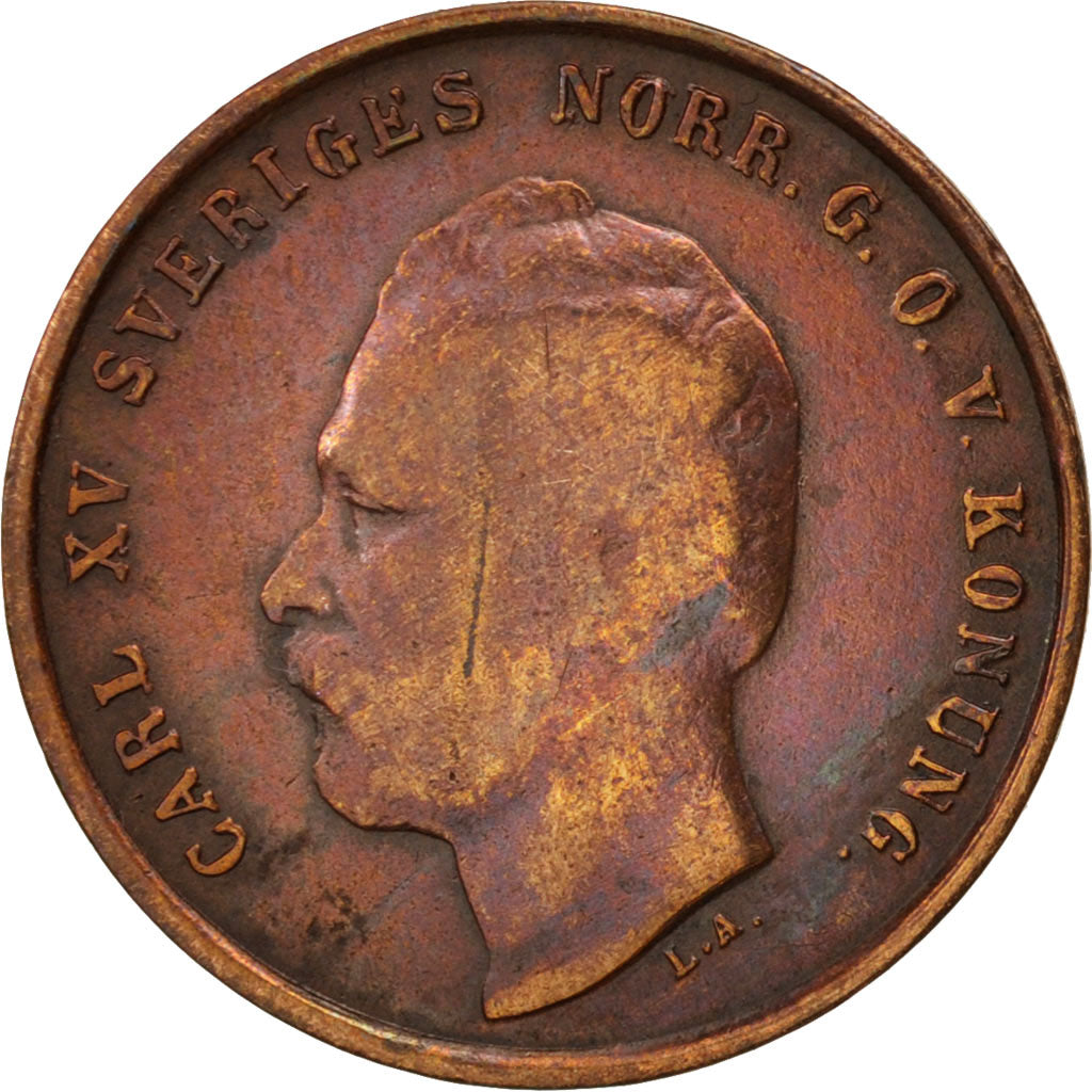 Sweden, Carl XV Adolf, Ore, 1872, VF(30-35), Bronze, KM:705
