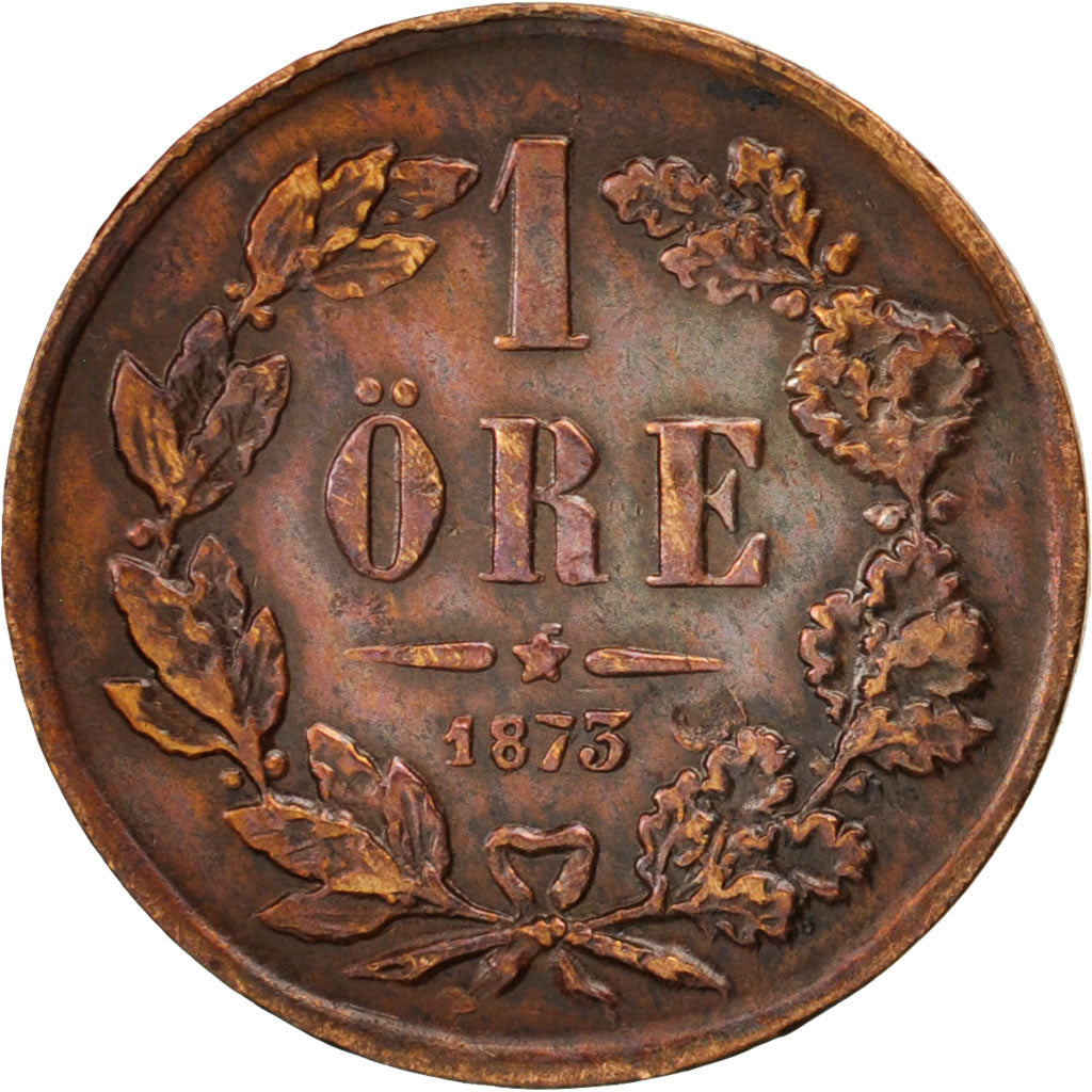 Svezia, Oscar II, Ore, 1873, BB, Bronzo, KM:728