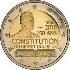 Luxembourg, 2 Euro, Constitution du Luxembourg, 2018, BE ; Pont et lion, FDC