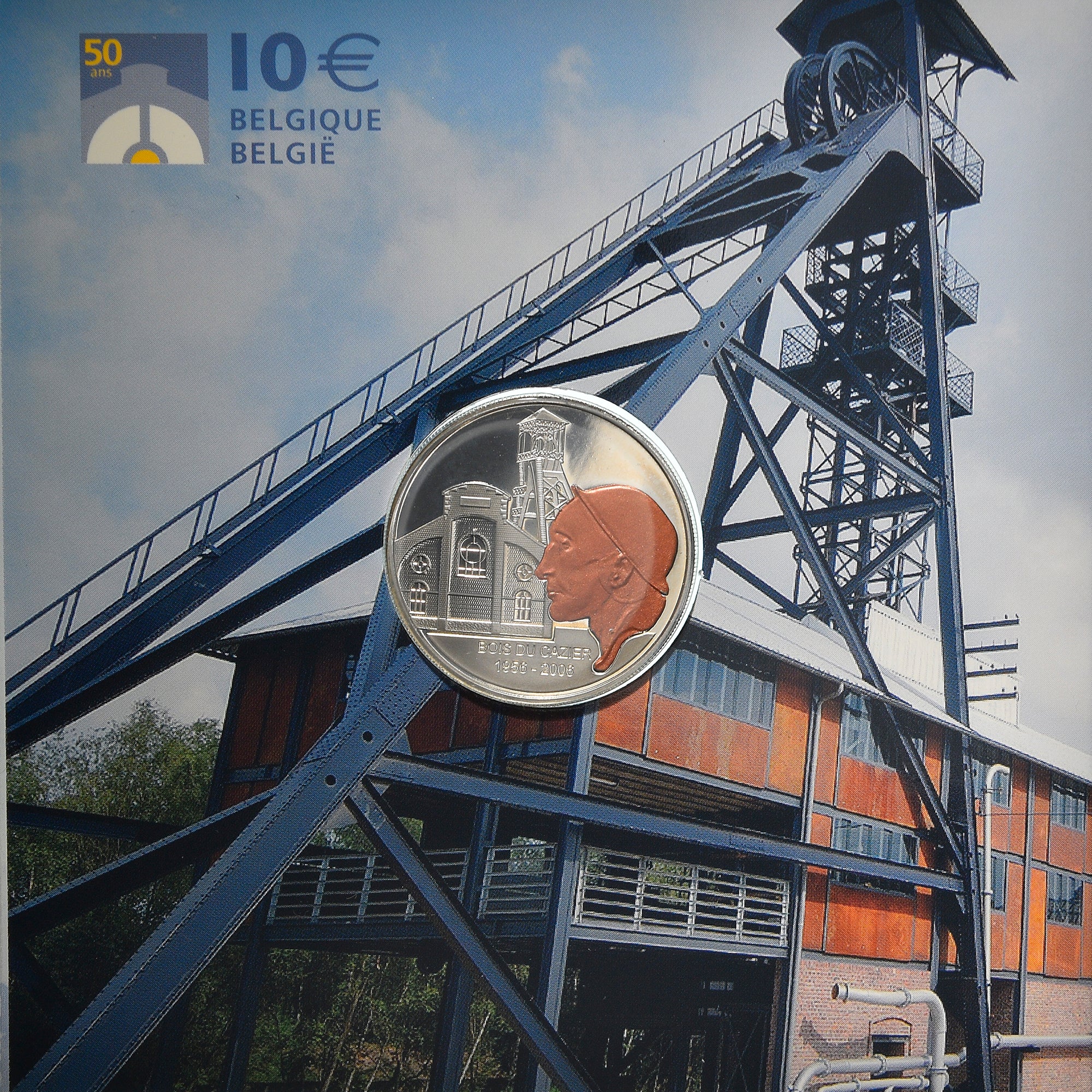 Belgium, 10 Euro, Bois du Cazier - Marcinelle, 2006, BE.colorée, MS(65-70)