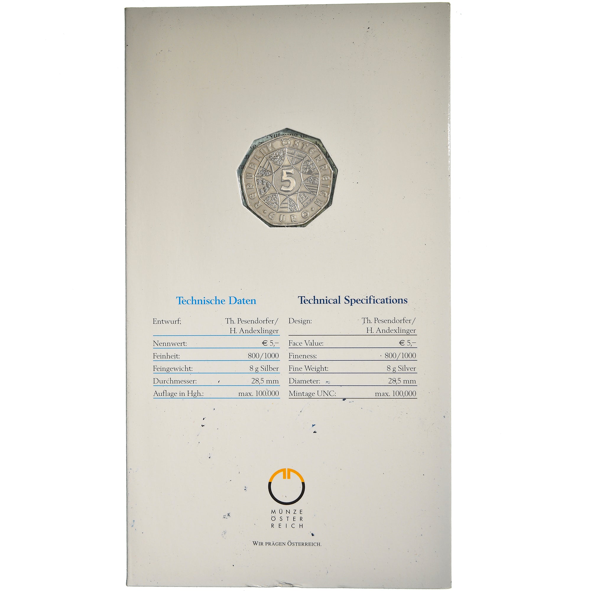 Austria, 5 Euro, Waterpower, 2003, FDC, MS(65-70), Silver, KM:3105