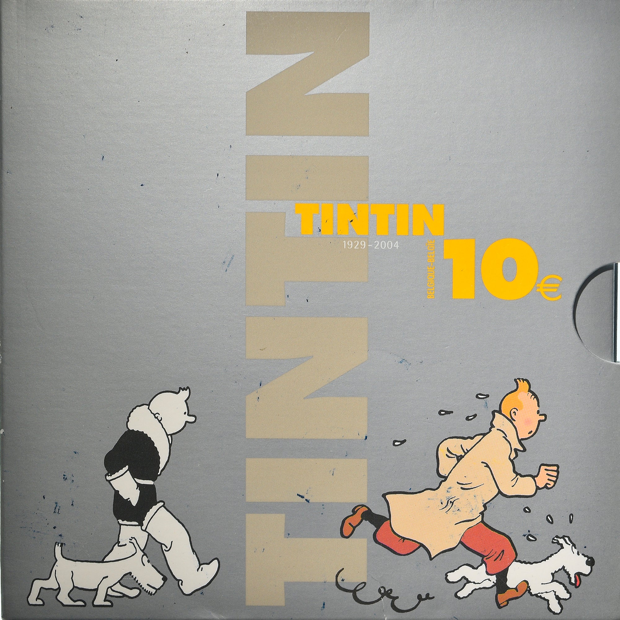 Belgium, 10 Euro, Tintin, 2004, BE, MS(65-70), Silver, KM:236