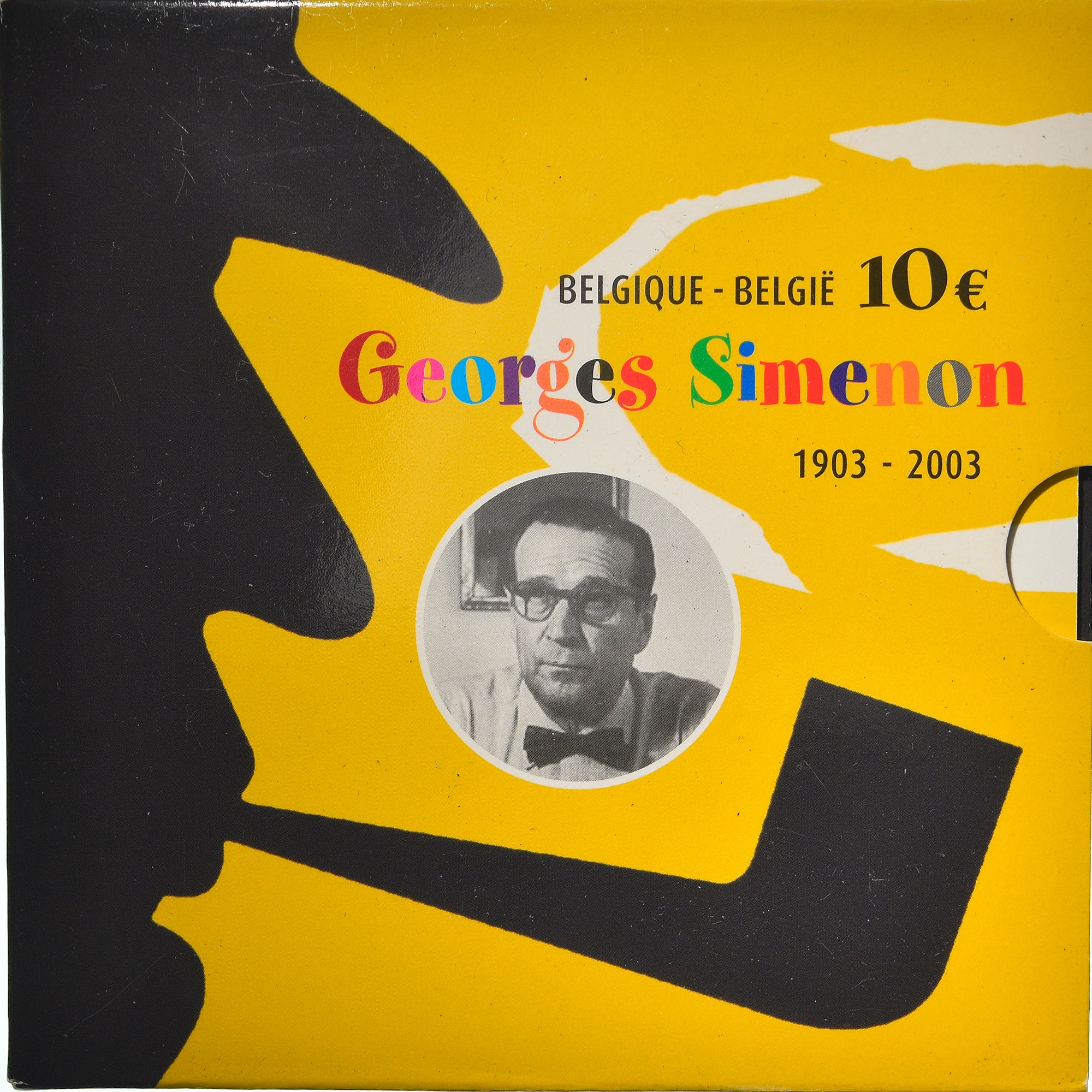 Belgium, 10 Euro, Georges Simenon, 2003, BE, MS(65-70), Silver, KM:235