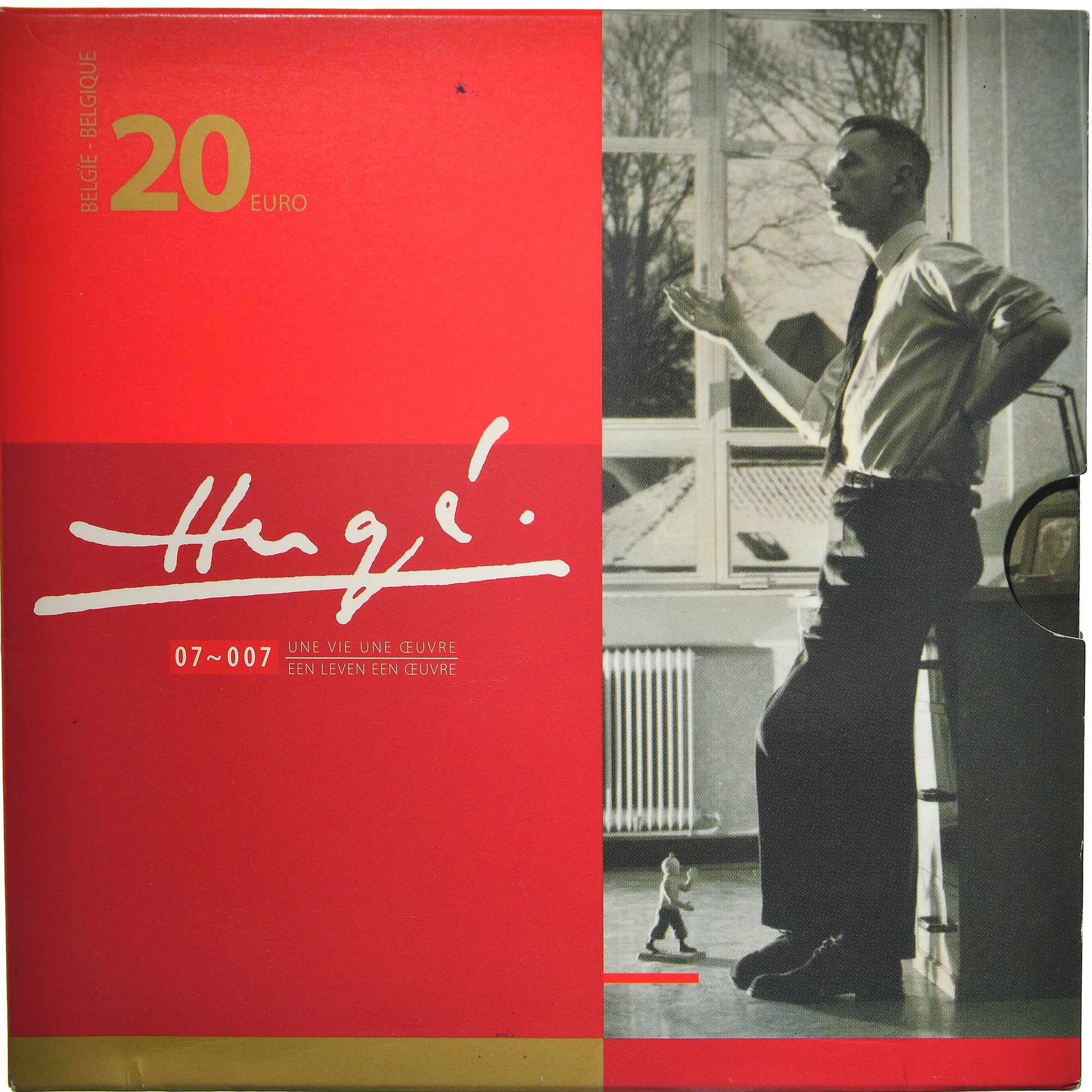 Belgium, 20 Euro, Hergé, 2007, BE, MS(65-70), Silver, KM:262