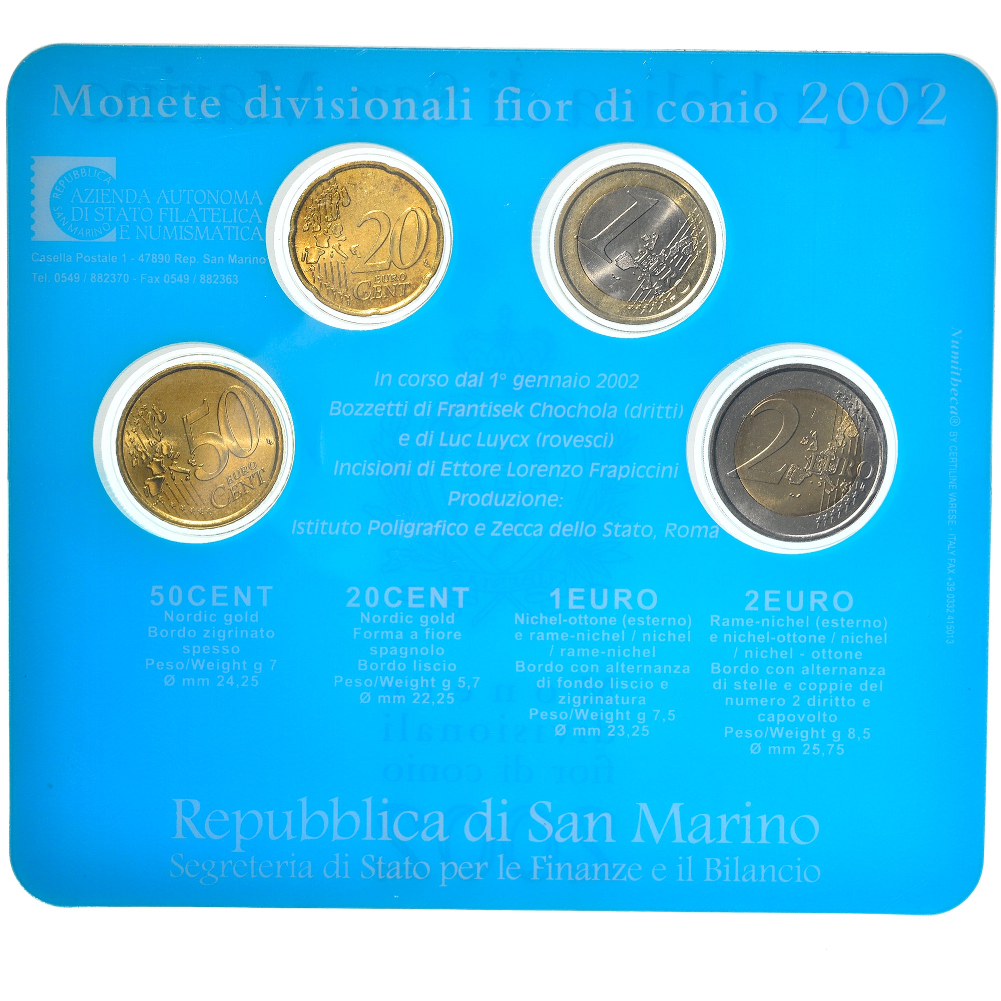 San Marino, Set, 2002, Rome, Set Euro, FDC, N.C.