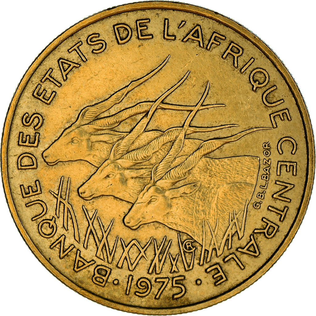 Coin, Central African States, 25 Francs, 1975, Paris, EF(40-45)
