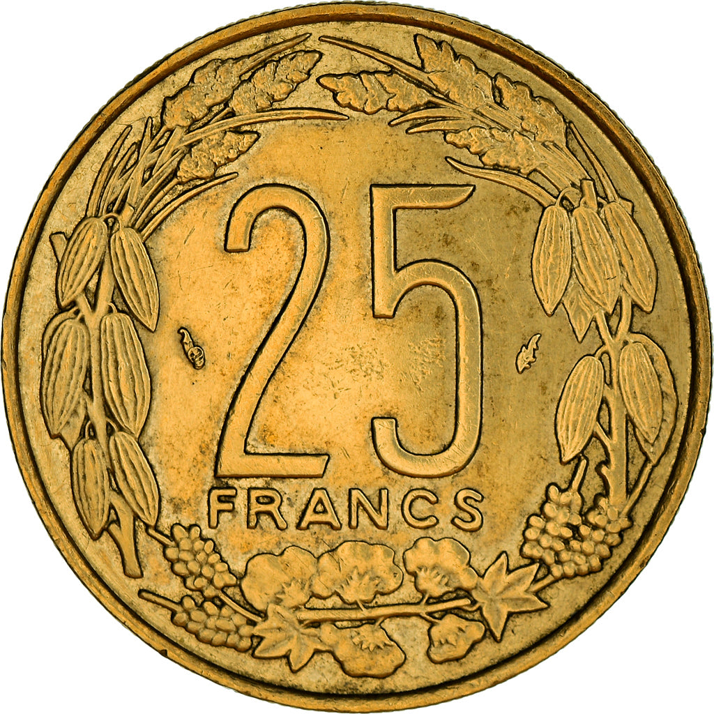 Coin, Central African States, 25 Francs, 1975, Paris, EF(40-45)