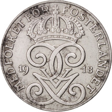 Svezia, Gustaf V, 2 Öre, 1918, BB, Ferro, KM:790