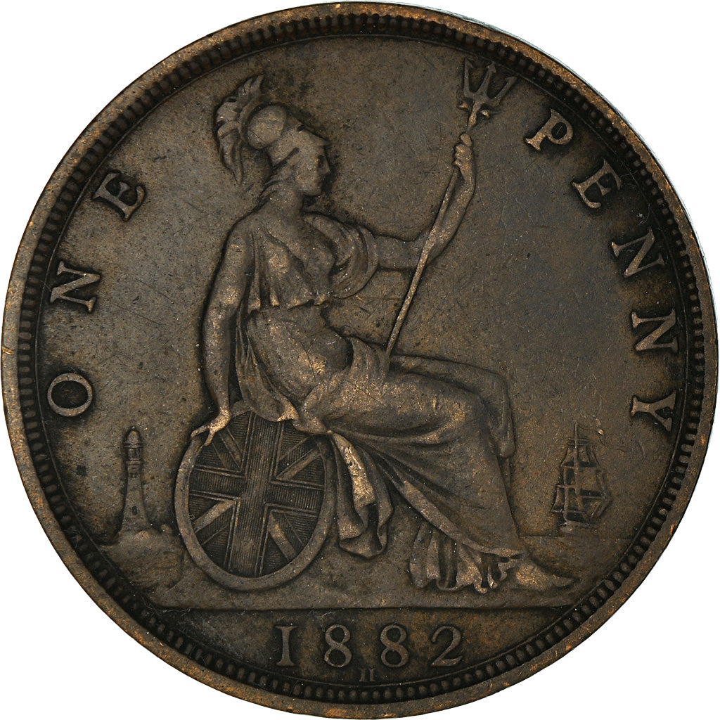 Moneda, Gran Bretaña, Victoria, Penny, 1882, MBC, Bronce, KM:755