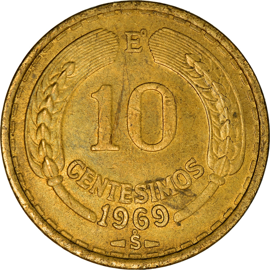 Monnaie, Chile, 10 Centesimos, 1969, Santiago, SUP, Aluminum-Bronze, KM:191