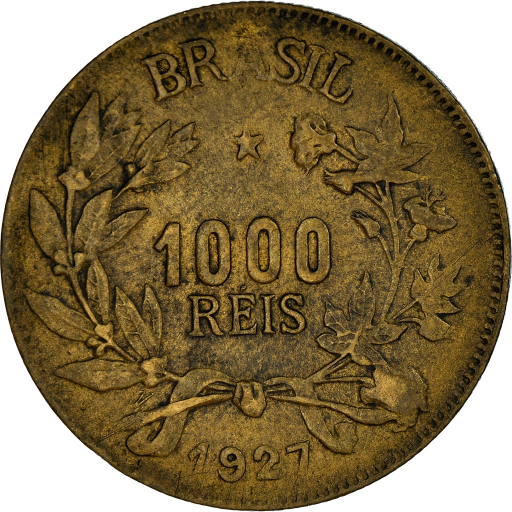 Moeda, Brasil, 1000 Reis, 1927, EF(40-45), Alumínio-Bronze, KM:525