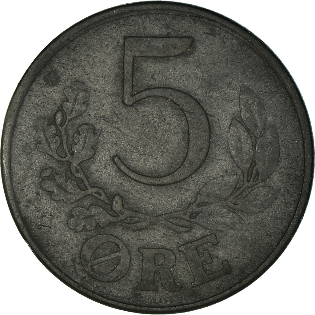 Coin, Denmark, Christian X, 5 Öre, 1942, Copenhagen, EF(40-45), Zinc, KM:834a