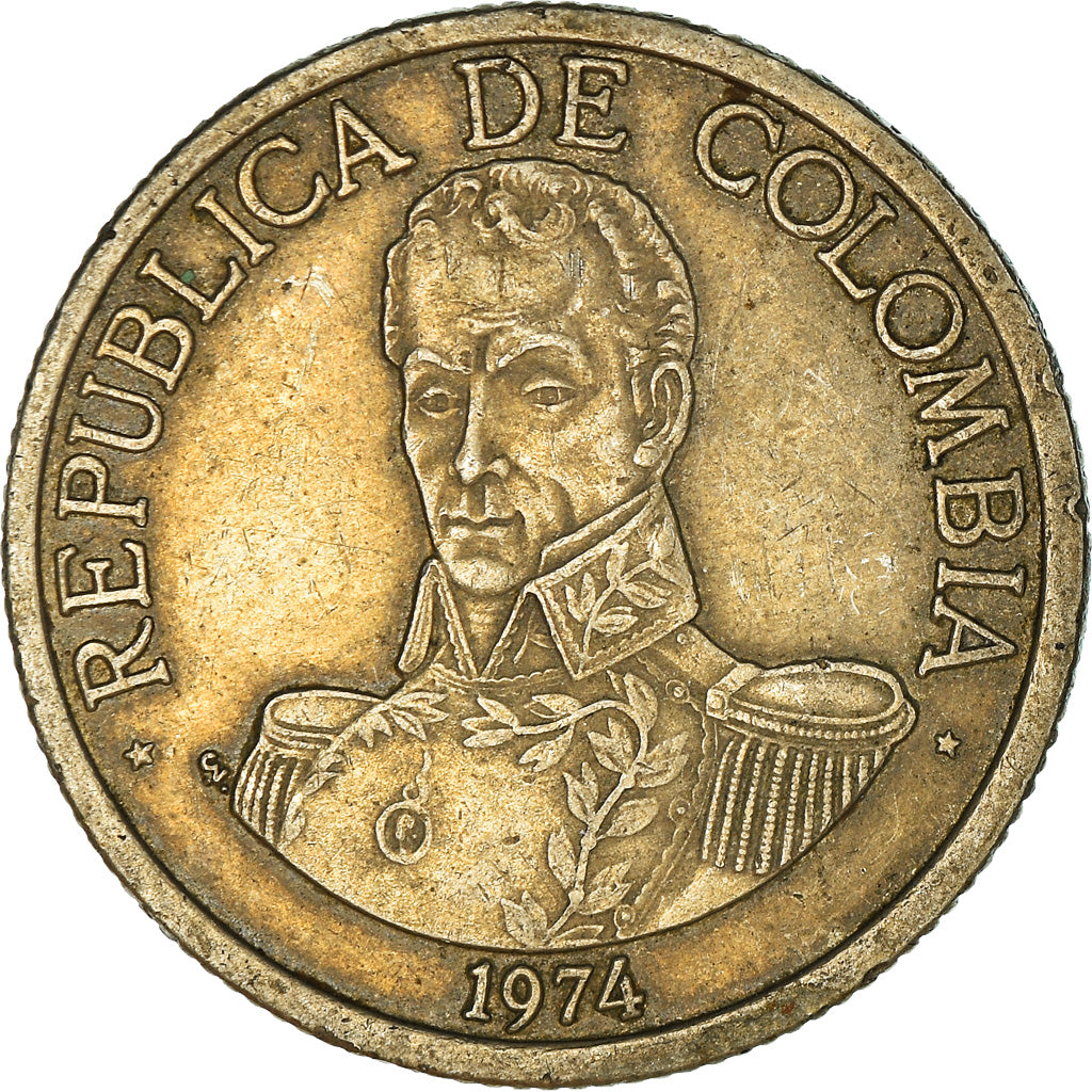 Coin, Colombia, Peso, 1974, EF(40-45), Copper-nickel, KM:258.1