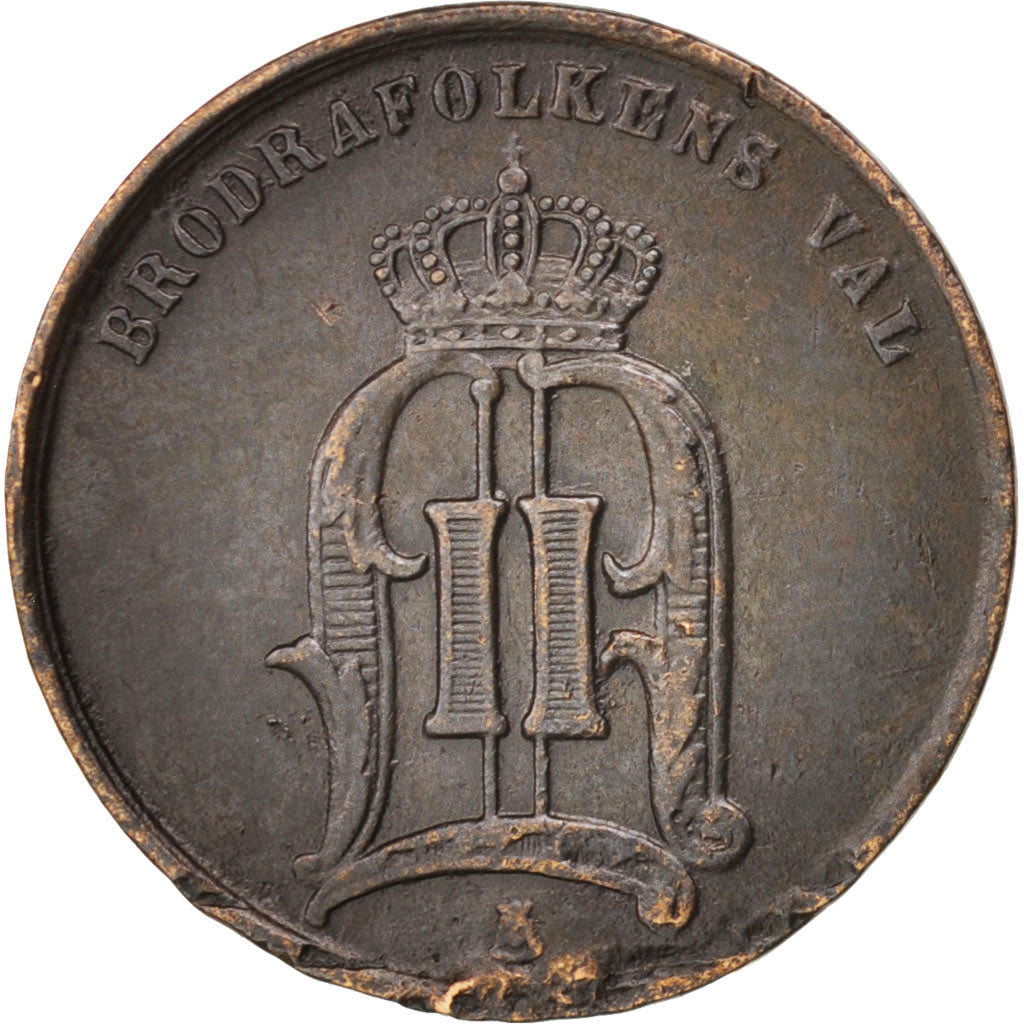 Svezia, Oscar II, Ore, 1874, MB+, Bronzo, KM:734
