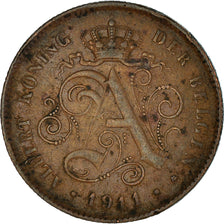 Moneta, Belgio, Albert I, 2 Centimes, 1911, MB+, Rame, KM:65