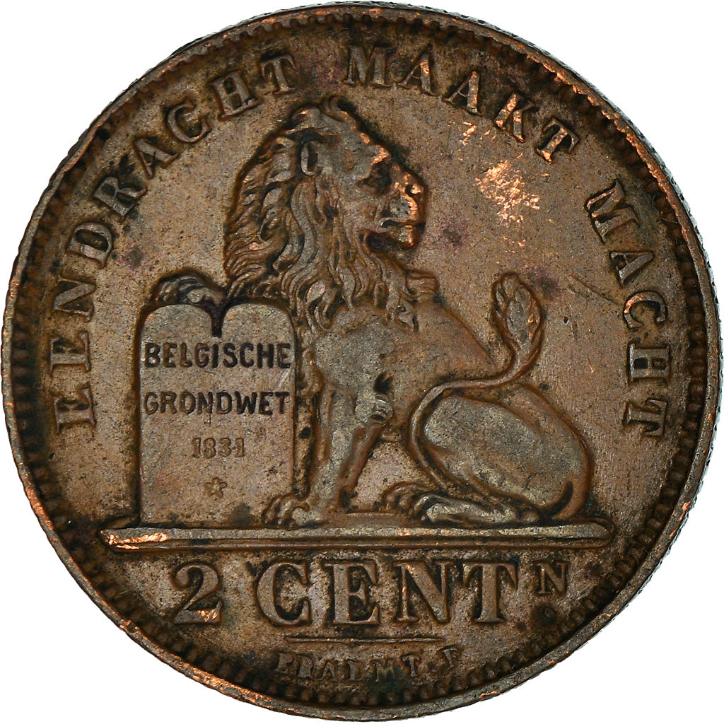 Coin, Belgium, Albert I, 2 Centimes, 1911, VF(30-35), Copper, KM:65