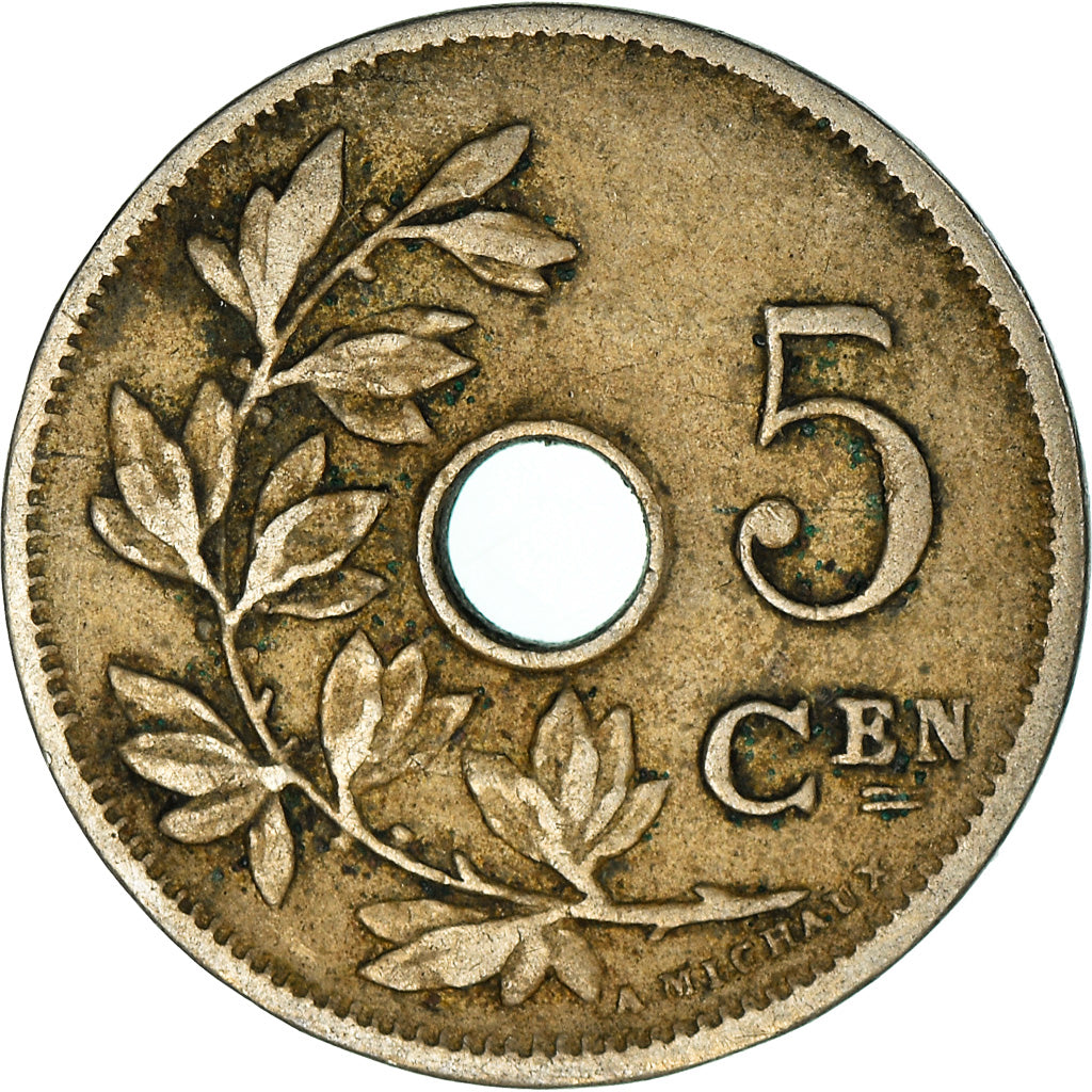 Coin, Belgium, 5 Centimes, 1907, VF(30-35), Copper-nickel, KM:55