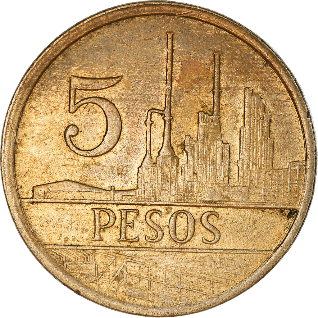 Moneta, Colombia, 5 Pesos, 1980, BB, Bronzo, KM:268