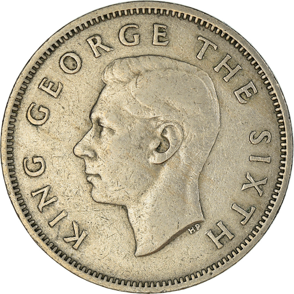 Moneda, Nueva Zelanda, George VI, Florin, 1949, MBC, Cobre - níquel, KM:18