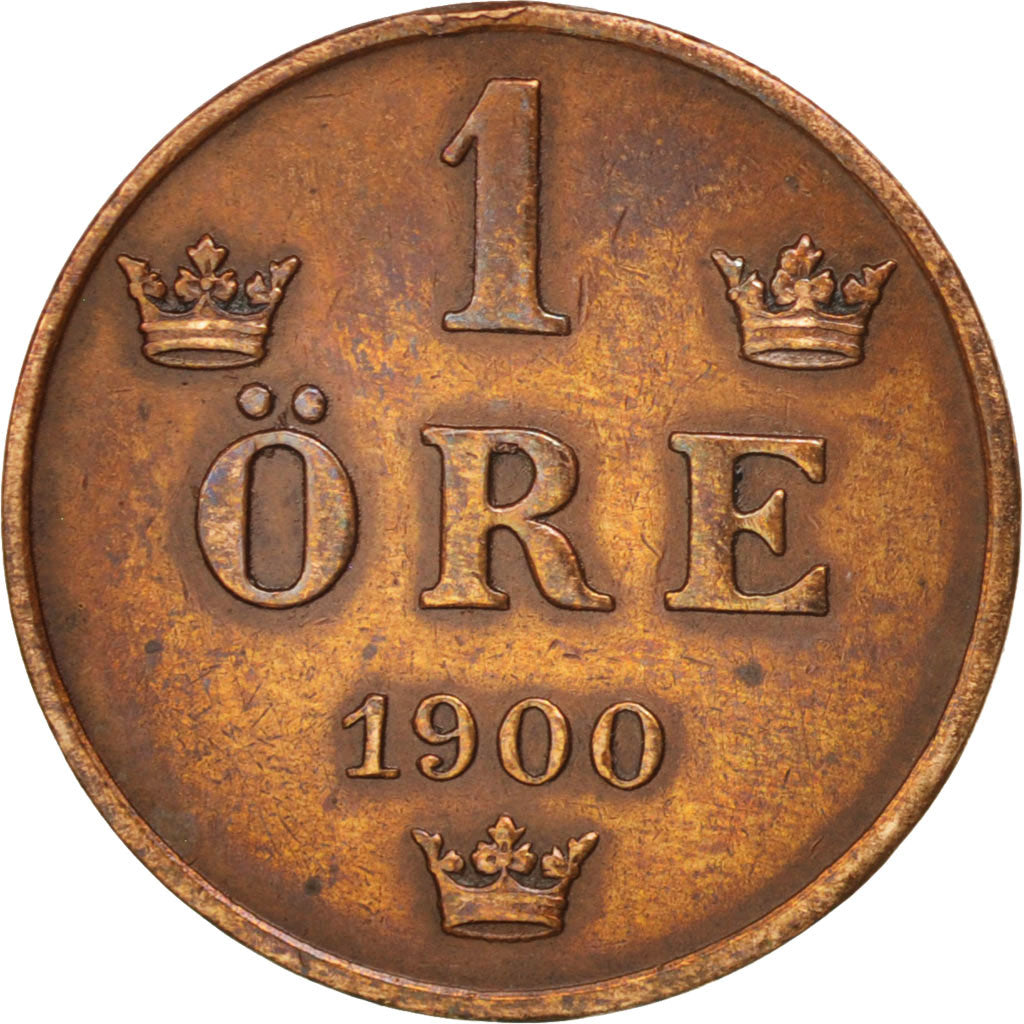 Coin, Sweden, Oscar II, Ore, 1900, AU(50-53), Bronze, KM:750