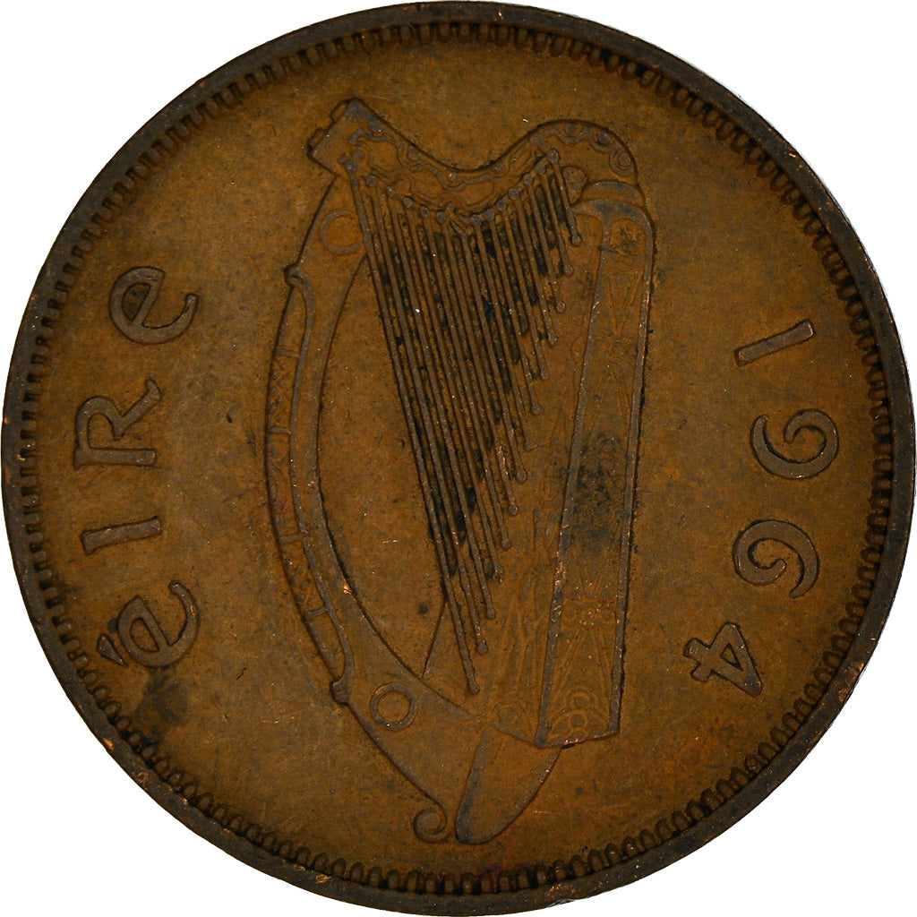 Münze, IRELAND REPUBLIC, 1/2 Penny, 1964, SS, Bronze, KM:10