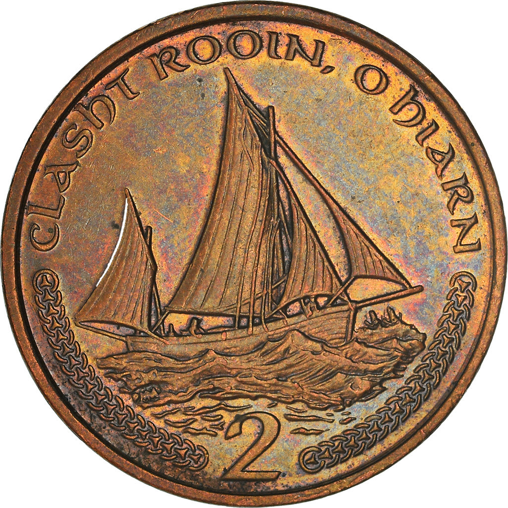 Coin, Isle of Man, Elizabeth II, 2 Pence, 2000, Pobjoy Mint, EF(40-45), Copper