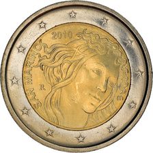 San Marino, 2 Euro, Sandro Botticelli, 2010, MS(63), Bi-Metallic, KM:New